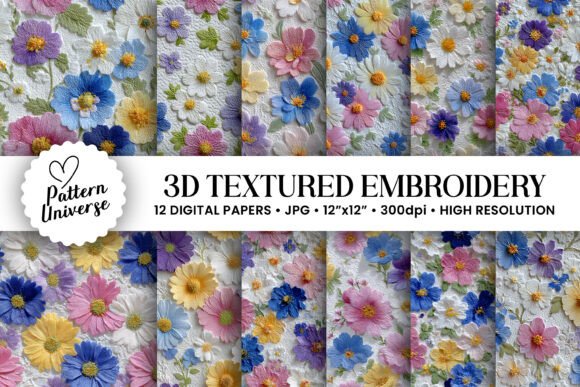 3D Texture Embroidery Seamless Pattern Review for Apparel