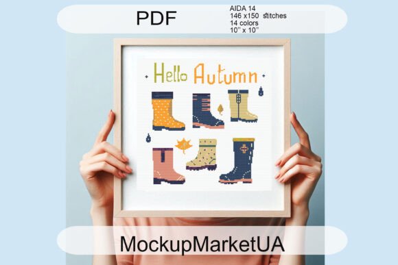 Boots Cross Stitch Patterns PDF Autumn Review for Business Use