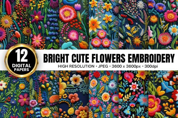 Bright Cute Flowers Embroidery Patterns Review