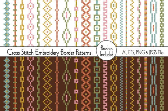 Cross Stitch Embroidery Border Patterns for Seasonal Designs