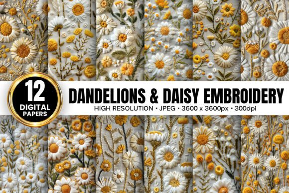 Dandelions Daisy Flowers Embroidery: A Designer’s Perspective