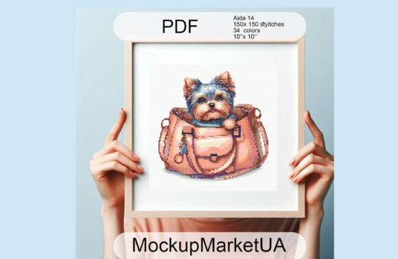 Dog York Cross Stitch Patterns PDF for Embroidery Design