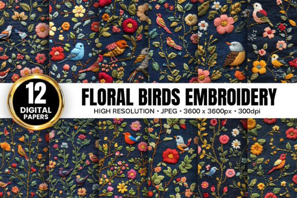 Floral Birds Denim Embroidery Patterns Review
