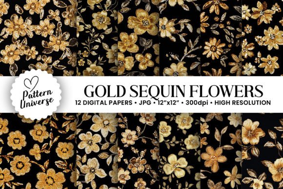 Gold Sequin Floral Embroidery Patterns: A Holiday Design Review