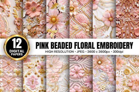 Pink Beaded Flowers Embroidery Patterns Review