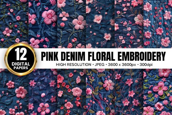 Pink Denim Flowers Embroidery Patterns: A Business-Friendly Design Review