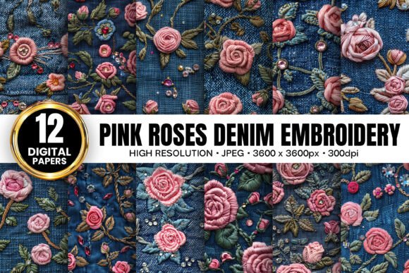 Pink Roses Denim Embroidery Patterns Review
