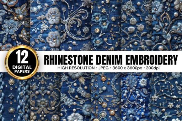 Silver Rhinestone Denim Embroidery Paper Review for Handmade Gifts